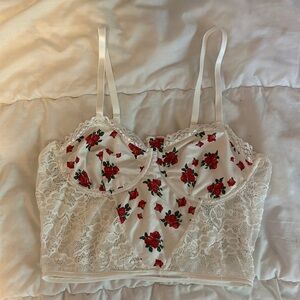 Sexy lace see through going out lingerie top